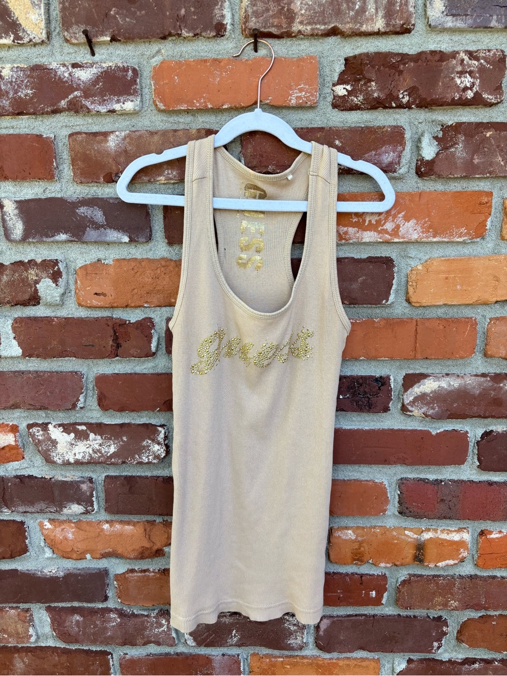 EUC GUESS Women's Beige Tank Top